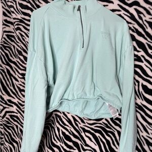 Guess Mint Green Quarter-Zip Sweatshirt
